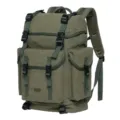 Vintage canvas backpack large capacity casual rucksack multi-pocket daily travel bag green - Army Green Canvas