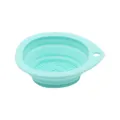 Foldable silicone makeup brush cleaning bowl for easy cosmetic tool washing and care. - Green