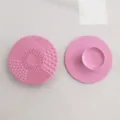 Silicone makeup brush cleaning pad round pink brush cleaner tool with suction base for daily use - Pink