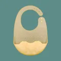 Silicone baby bib waterproof food catcher ultra thin yellow toddler feeding bib with design - Jelly Color - Brown