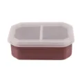 Silicone bento box 2-compartment lunch container with lid, dark pink variant for daily use. - Pink