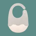 Silicone baby bib, translucent pink honeycomb style variant, waterproof infant food catcher. - Jelly Color Orange