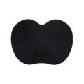 Black silicone makeup brush cleaning mat, portable cosmetic brush scrubber pad with multiple textures. - Black