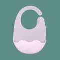 Waterproof silicone baby bib with crumb catcher, soft infant feeding bib for toddlers. - Jelly Color Purple