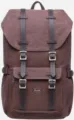 Vintage canvas backpack for men and women, durable casual travel school book bag in brown. - Coffee