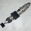 Zebra print wide replacement bag strap with coin purse and phone patch, adjustable. - Black White Zebra