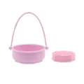 Pink silicone makeup brush cleaner bowl with drying pad for daily beauty tool washing. - Drying Basket And Storage Rack / Pink