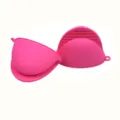 Mini gants de cuisine en silicone rose résistants à la chaleur pour poêles et fours. - Pièce unique - 30 g / Rose rouge