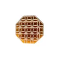 Octagonal silicone makeup brush cleaner pad, beauty blender cleaning tool in amber and white - Makeup Brush Holder / Yellow