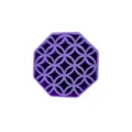 Purple octagonal silicone makeup brush cleaner pad with geometric pattern texture for deep cleaning. - Makeup Brush Holder / Purple