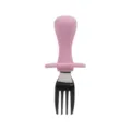 Baby silicone training fork with stainless steel head and anti-choking guard pink color - Fork / Pink