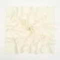 Lightweight beige paisley square scarf, breathable polyester fabric with retro French style. - Off White / 100-135CM