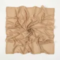 Classic beige paisley print square scarf, lightweight breathable vintage women neckerchief. - Camel / 100-135CM