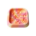 Kleurrijke siliconen anti-schrok hondenvoerbak, langzaam voeden likmat voor huisdieren. - Tie-dye Roze
