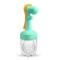 Silicone baby fruit food feeder pacifier teething toy for infant feeding and soothing use - Cyan