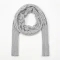 Grey knit sleeve scarf winter women hollow out shawl wrap casual long sleeve neck warmer - Grey Marble