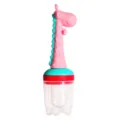 Baby silicone fruit food feeder teether pacifier with cute pink giraffe handle design. - Giraffe Pink