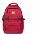 Red casual canvas backpack for men and women, stylish school bag for daily travel and laptop. - Red