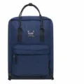 Solid color casual backpack for women daily school travel stylish simple book bag blue - Blue