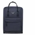 Grey casual backpack for women, stylish minimalist school bookbag for daily outdoor travel. - Gray