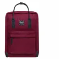 Burgundy casual backpack for women, stylish minimalist outdoor school bag for daily use. - Jujube Red