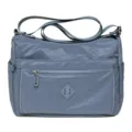 Casual women's nylon shoulder crossbody bag stylish daily commute fashion handbag with pockets. - Light Blue