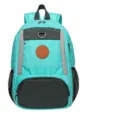 Trendy teal backpack for women, casual daily commuter school bag with stylish color block design. - Lake Blue