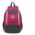 Rose red and grey casual backpack for women, stylish daily school bag with pockets. - Rose Red