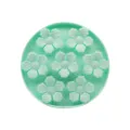 Silicone pet slow feeder mat, light green circular dog slow eating bowl with flower design. - Cat Claw Flower / Green