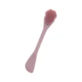 Pincel de doble cabezal de silicona rosa para mascarilla facial y espátula de belleza. - Rosa