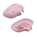 Portasapone in silicone rosa con design di drenaggio, supporto per sapone da bagno utile. - Rosa
