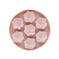 Pink silicone pet slow feeder mat with rose design, anti-choking dog licking bowl insert. - Rose / Pink