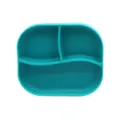 Assiette compartimentée en silicone turquoise pour bébé, bol d'alimentation ventouse enfant. - Vert Foncé