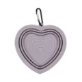 Gamme de gamelle silicone pliable pour animaux, bol de voyage coeur mignon pour chien. - Style Cœur avec Mousqueton / Violet Taro