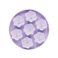 Purple silicone pet slow feeder mat with 7 rose shapes for anti-choking dog licking use. - Rose / Purple