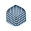 Tapis léchage pour animaux en silicone bleu, gamelle anti-glouton hexagonale chats et chiens. - Style Bouclier / Bleu