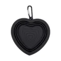 Gamelle pliable pour animal de compagnie en silicone en forme de coeur noir avec mousqueton - Style Cœur avec Mousqueton / Noir