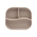 Assiette compartimentee bebe en silicone, taupe plat bebe, vaisselle de sevrage securisee. - Gris