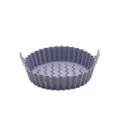 Γκρι αντικολλητικό καλάθι σιλικόνης για φριτέζα αέρα επαναχρησιμοποιούμενο με λαβές. - S / Σκούρο μπλε