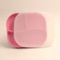 Assiette compartimentée pour bébé en silicone rose avec couvercle, variante de vaisselle. - Avec Couvercle / Rose