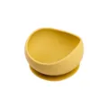 Yellow silicone baby suction bowl for toddler training feeding, durable soft infant tableware. - Round Suction Bowl Yellow
