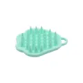Brosse de massage du cuir chevelu en silicone vert menthe, poils doux pour lavage et nettoyage. - Vert
