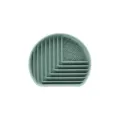 Tapis de gamelle en silicone vert, tapis de léchage antidérapant multifonction pour chat chien. - Style Angle Droit Demi-Cercle / Vert