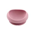 Pink silicone baby suction bowl with strong base, safe training tableware for toddlers. - Rectangular Suction Bowl Brick Red