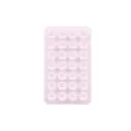 Pink double-sided silicone suction cup phone pad with multiple anti-slip suction dots. - 28 Particles / Light Pink