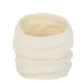 Close-up detail of a white knitted fleece-lined neck warmer for winter outdoor cycling. - 2# White