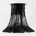 Black lace hollow women scarf versatile fashion breathable shawl hijab variant - Style 1