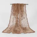 Nylon embroidered hollow long scarf for women, elegant summer hijab and versatile shawl. - 4# Light Khaki