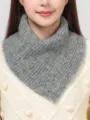 Grey knitted neck warmer turtleneck collar variant for women autumn winter warm apparel accessory - Dark Gray