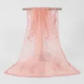 Pink nylon lace long scarf for women, elegant hollow embroidered hijab and versatile shawl. - 5# Pink